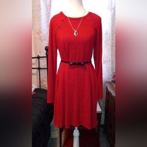 Red Sweater Dress Size M